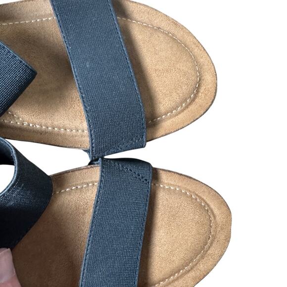 Madden Girl Zori Platform Wedge Sandal | Black | Sz 8.5 | Strappy Cork Elastic - Picture 4 of 6